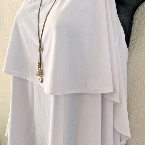 FREE PRESS white tiered tank top size XL ruffle - Nordstrom - Picture 7 of 8